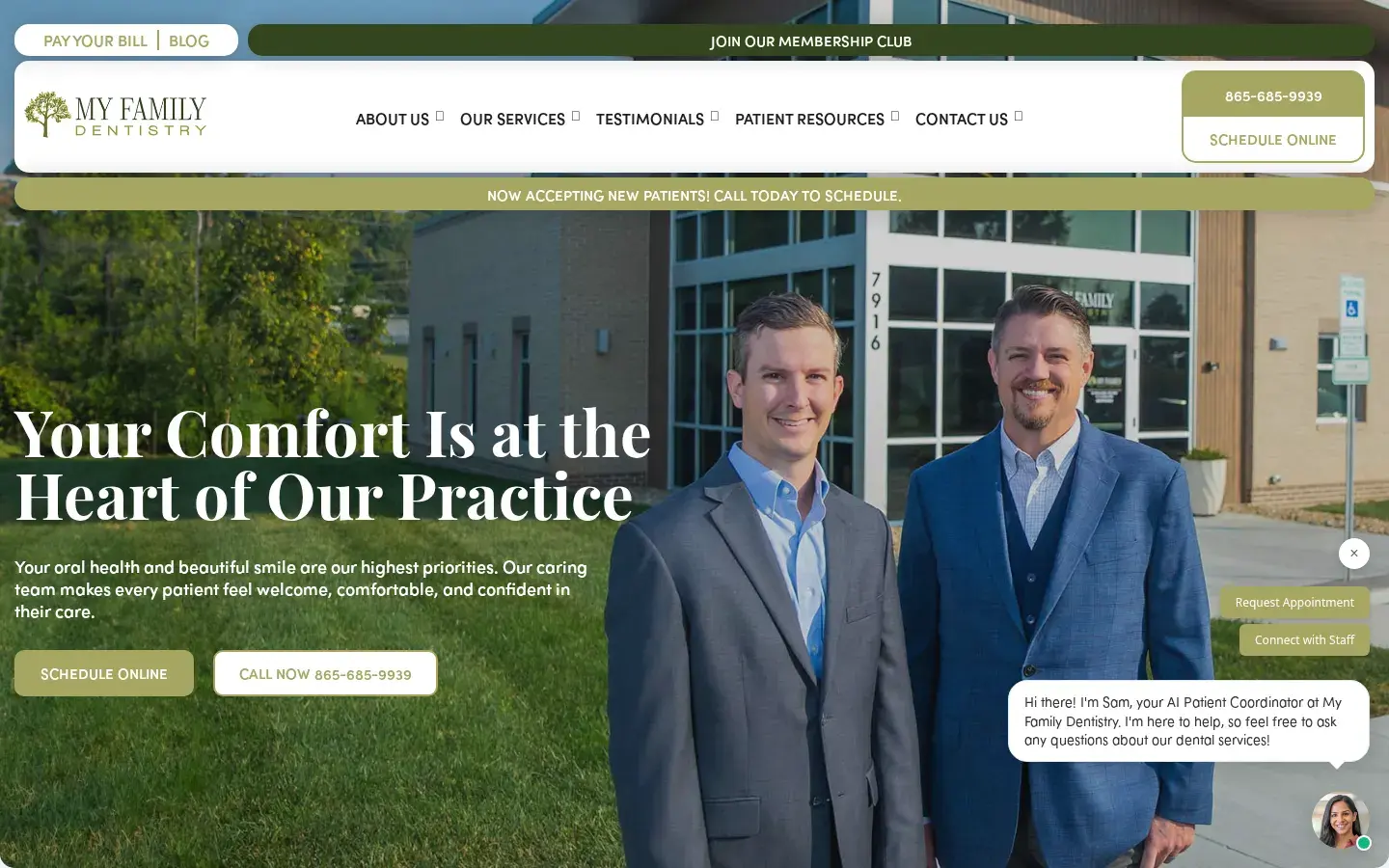 Homepage preview of My Family Dentistry