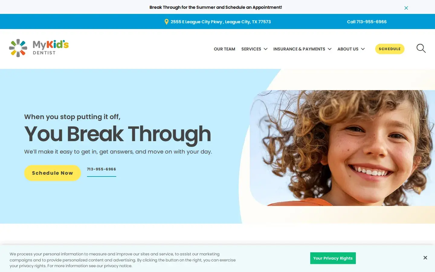 Homepage preview of My Kid’s Dentist
