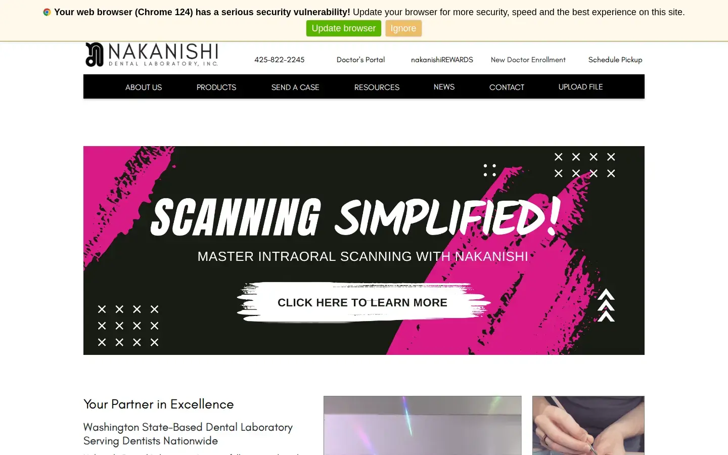 Homepage preview of Nakanishi Dental Laboratory, Inc.