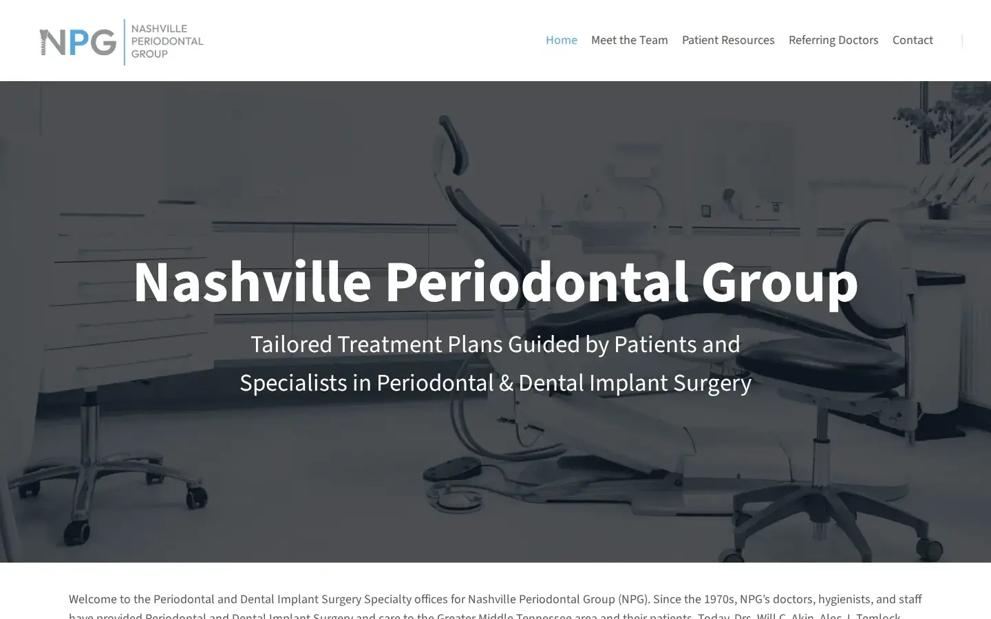 Homepage preview of Nashville Periodontal Group