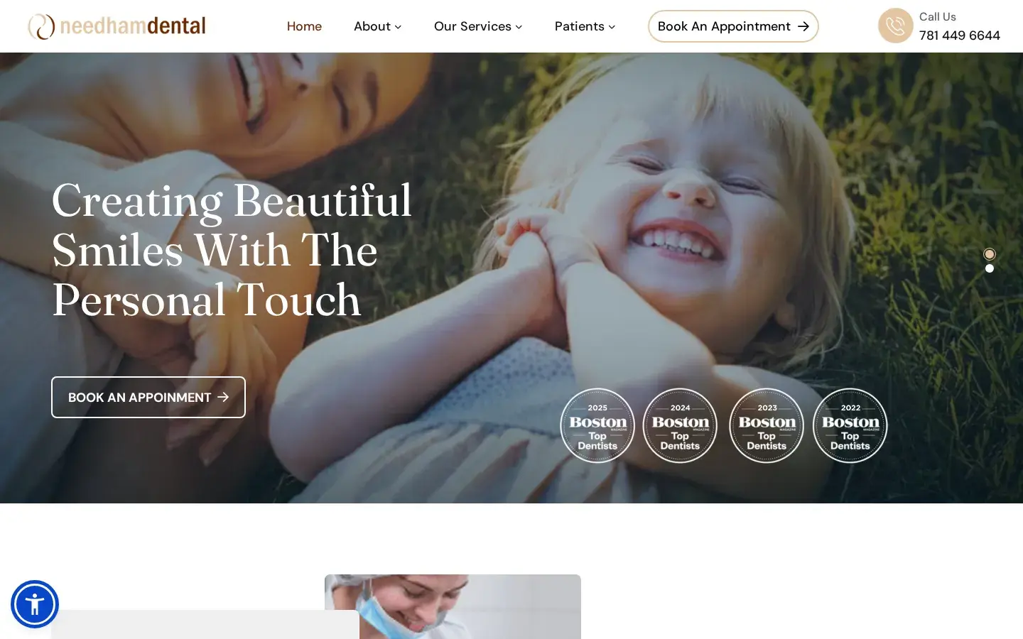 Homepage preview of Needham Dental