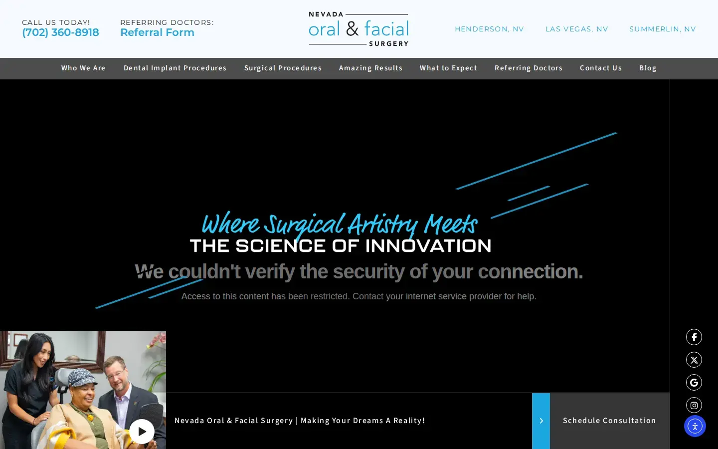 Homepage preview of Nevada Oral & Facial Surgery