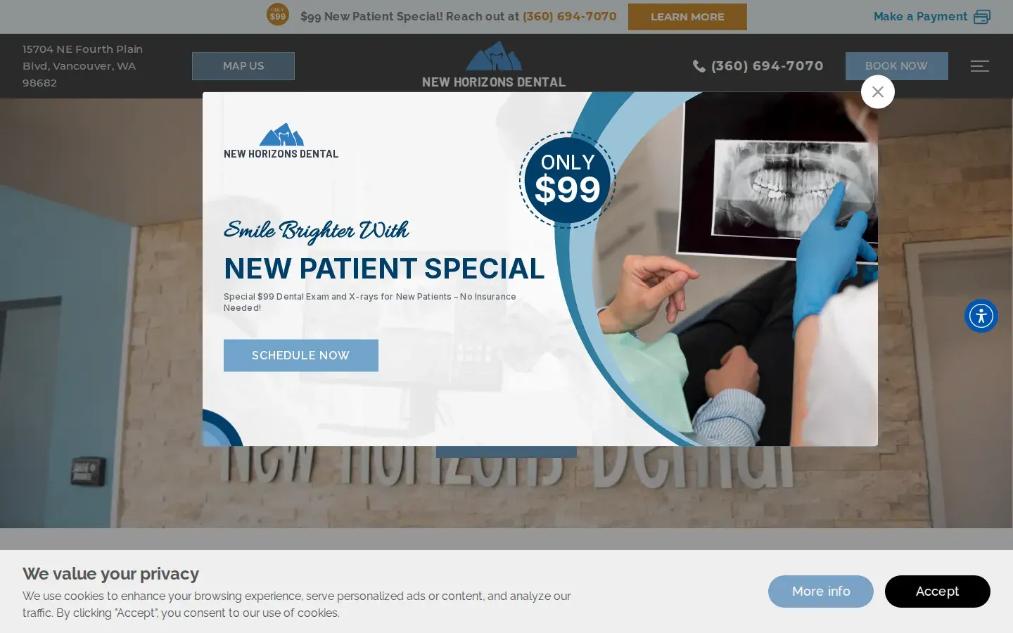 Homepage preview of New Horizons Dental