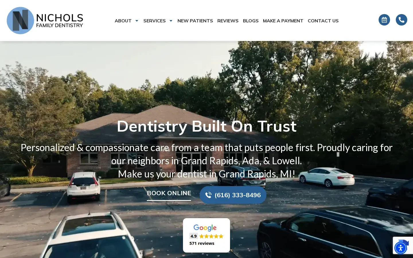 Homepage preview of Nichols Family Dentistry