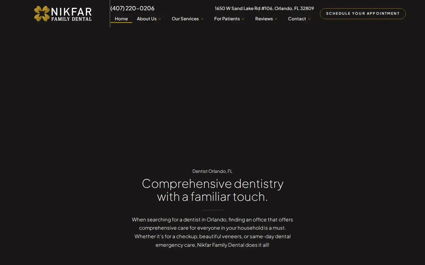 Homepage preview of Nikfar Family Dental
