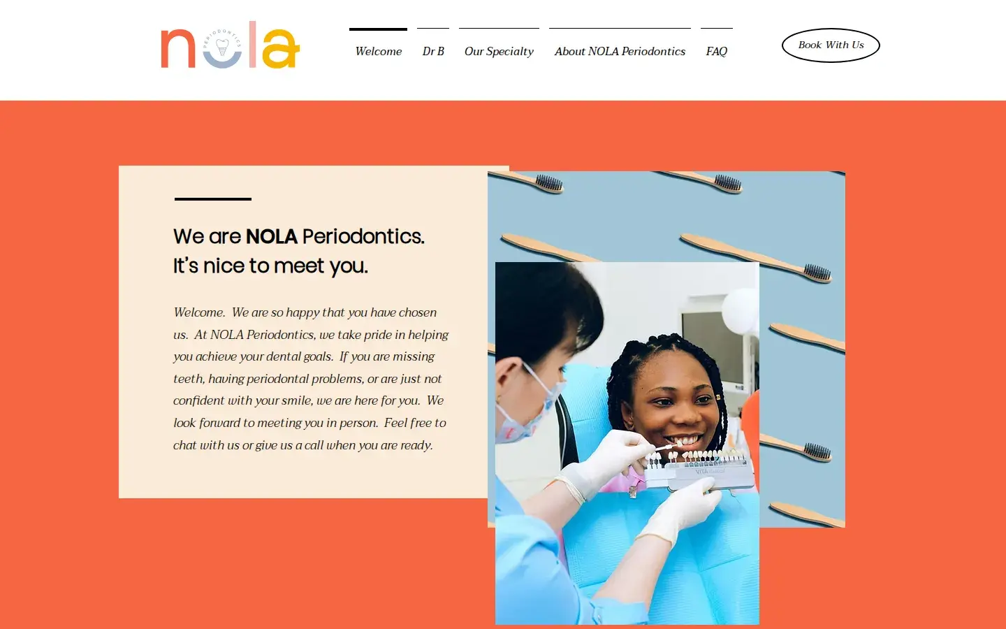 Homepage preview of Nola Periodontics