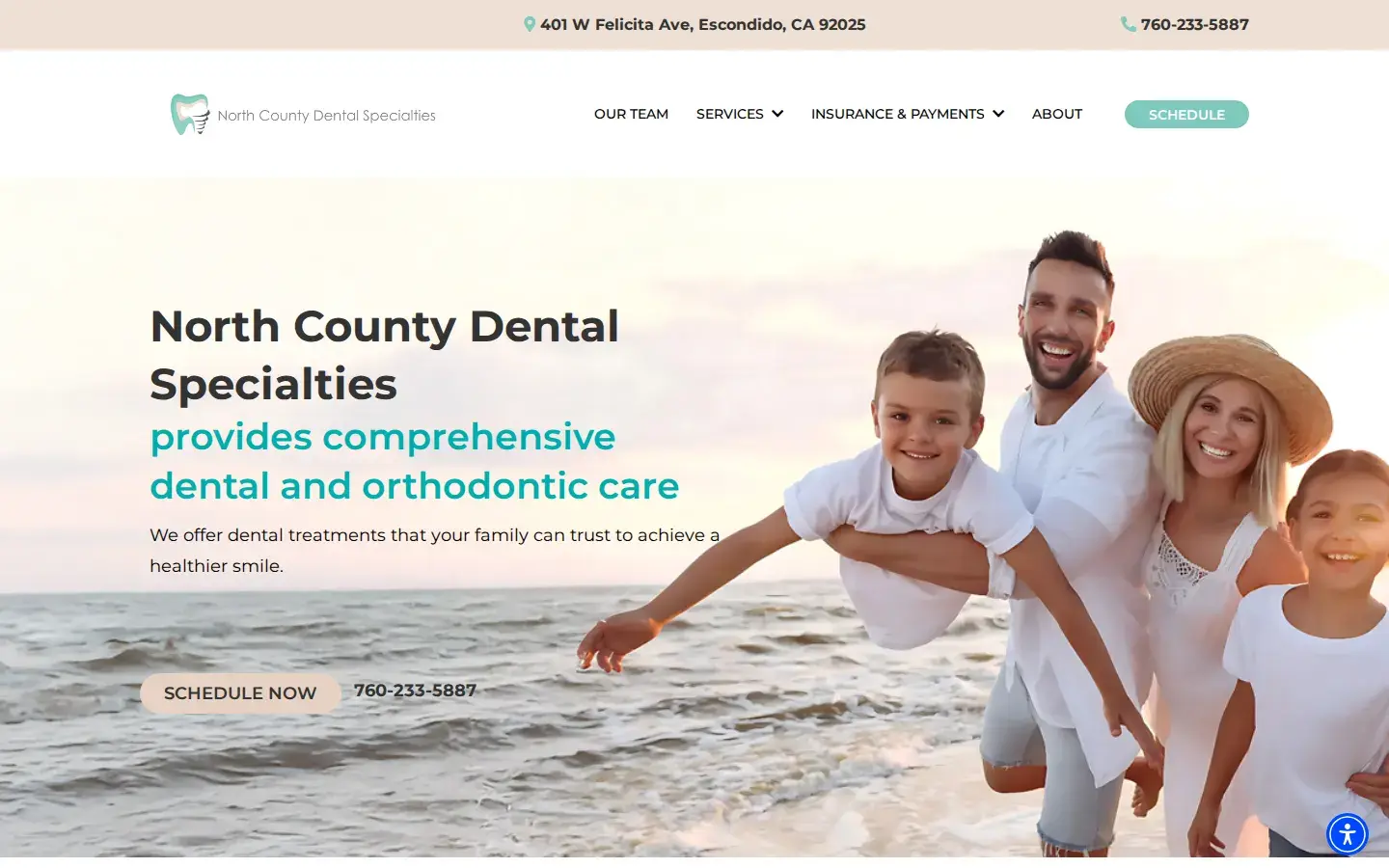 Homepage preview of North County Dental Specialties