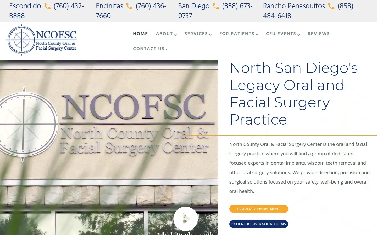 Homepage preview of North County Oral & Facial Surgery Center