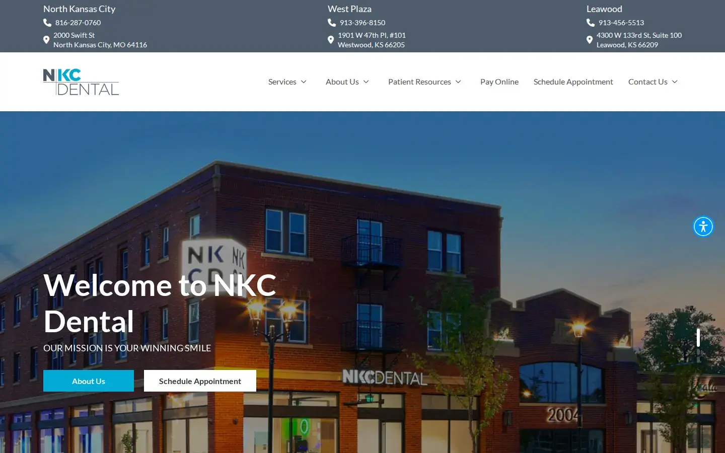 Homepage preview of North Kansas City Dental