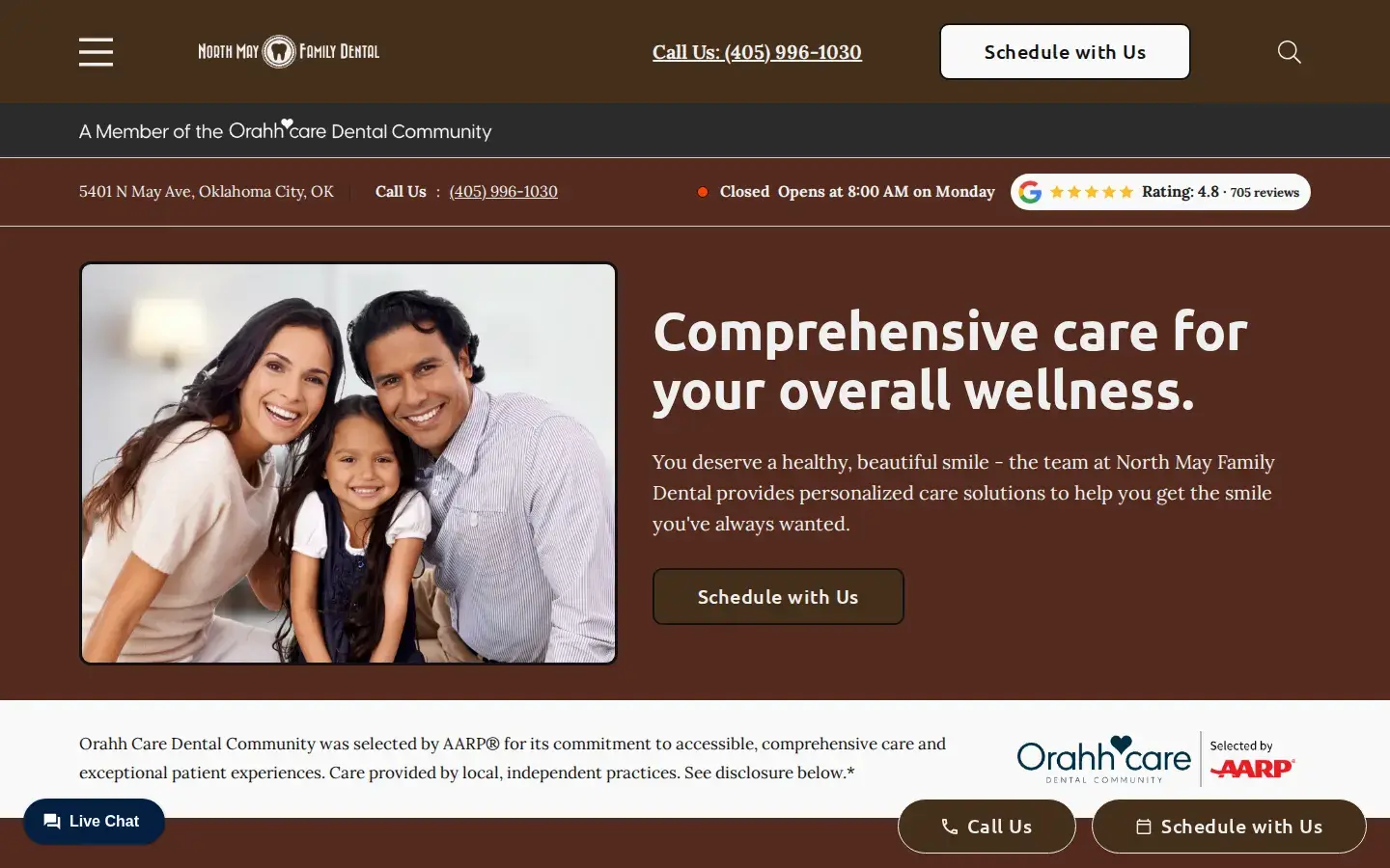 Homepage preview of North May Family Dental