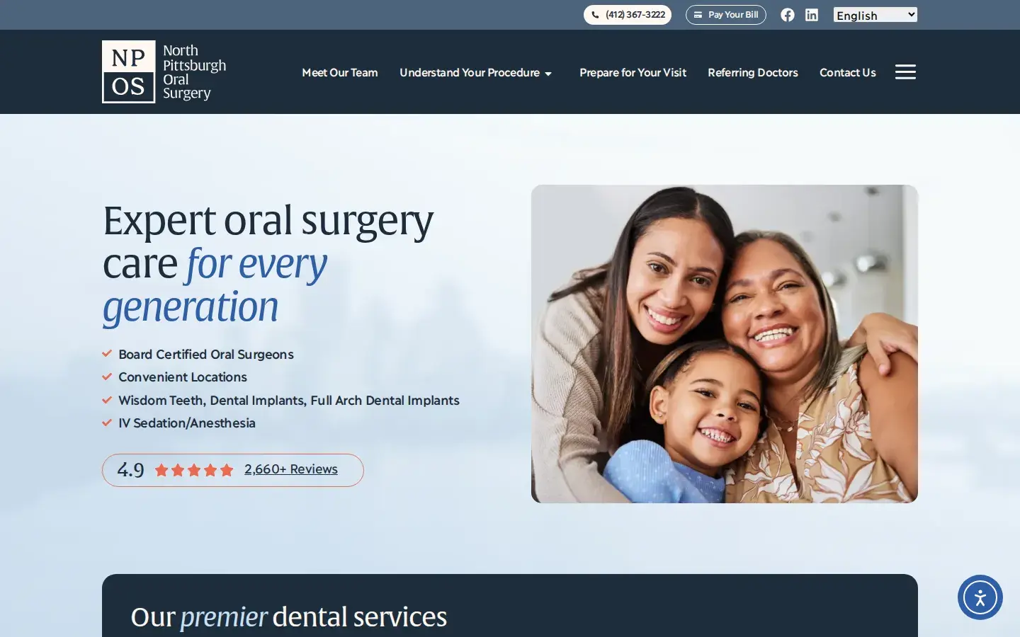 Homepage preview of North Pittsburgh Oral Surgery