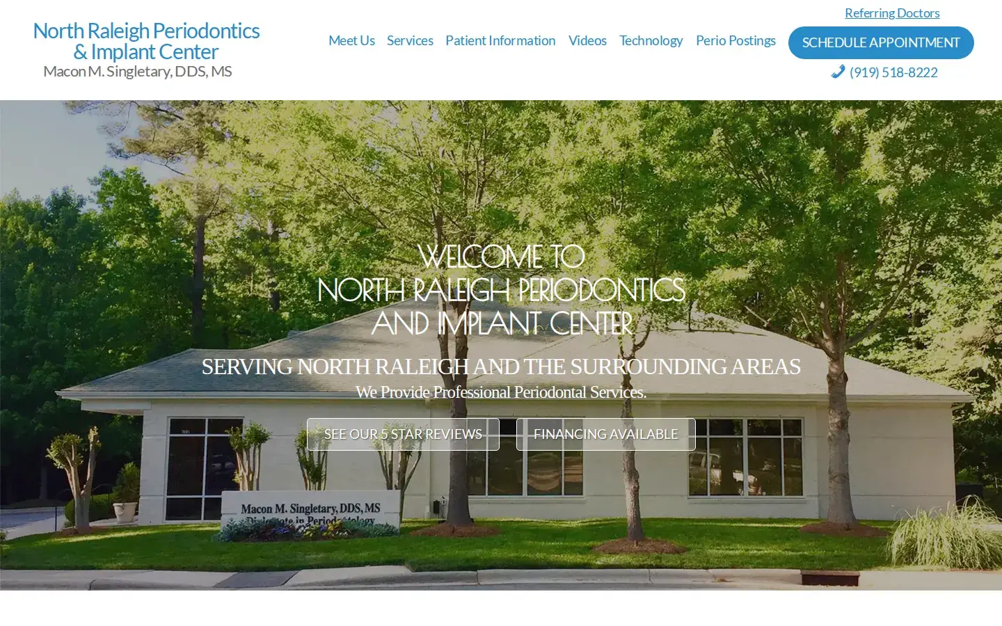 Homepage preview of North Raleigh Periodontics
