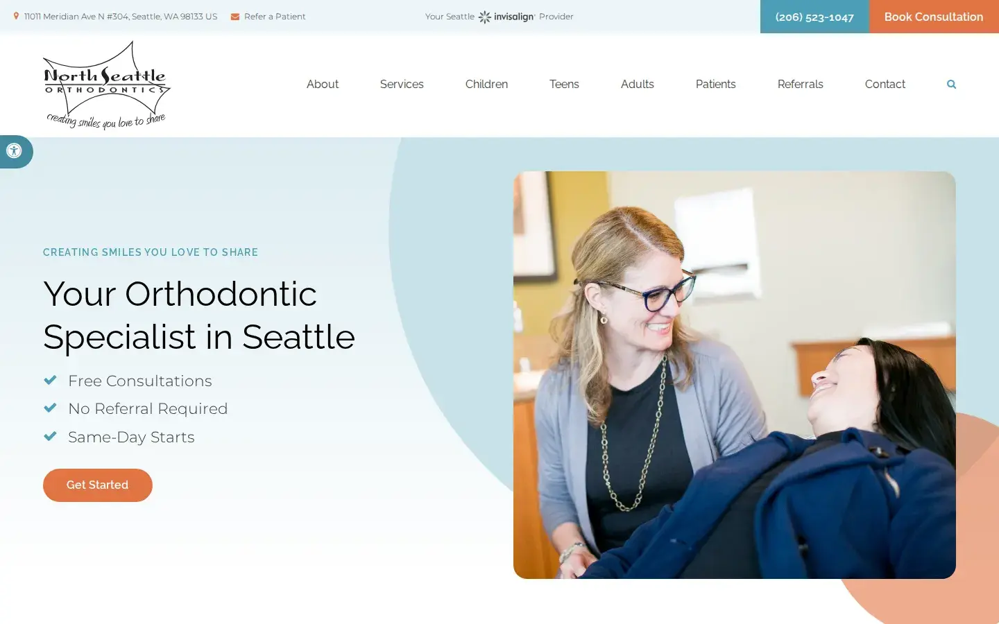 Homepage preview of North Seattle Orthodontics
