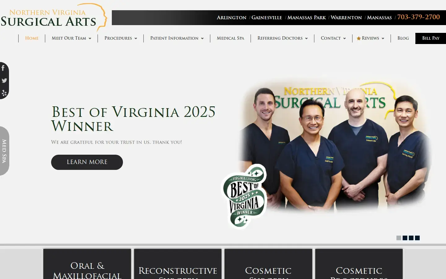 Homepage preview of Northern Virginia Surgical Arts