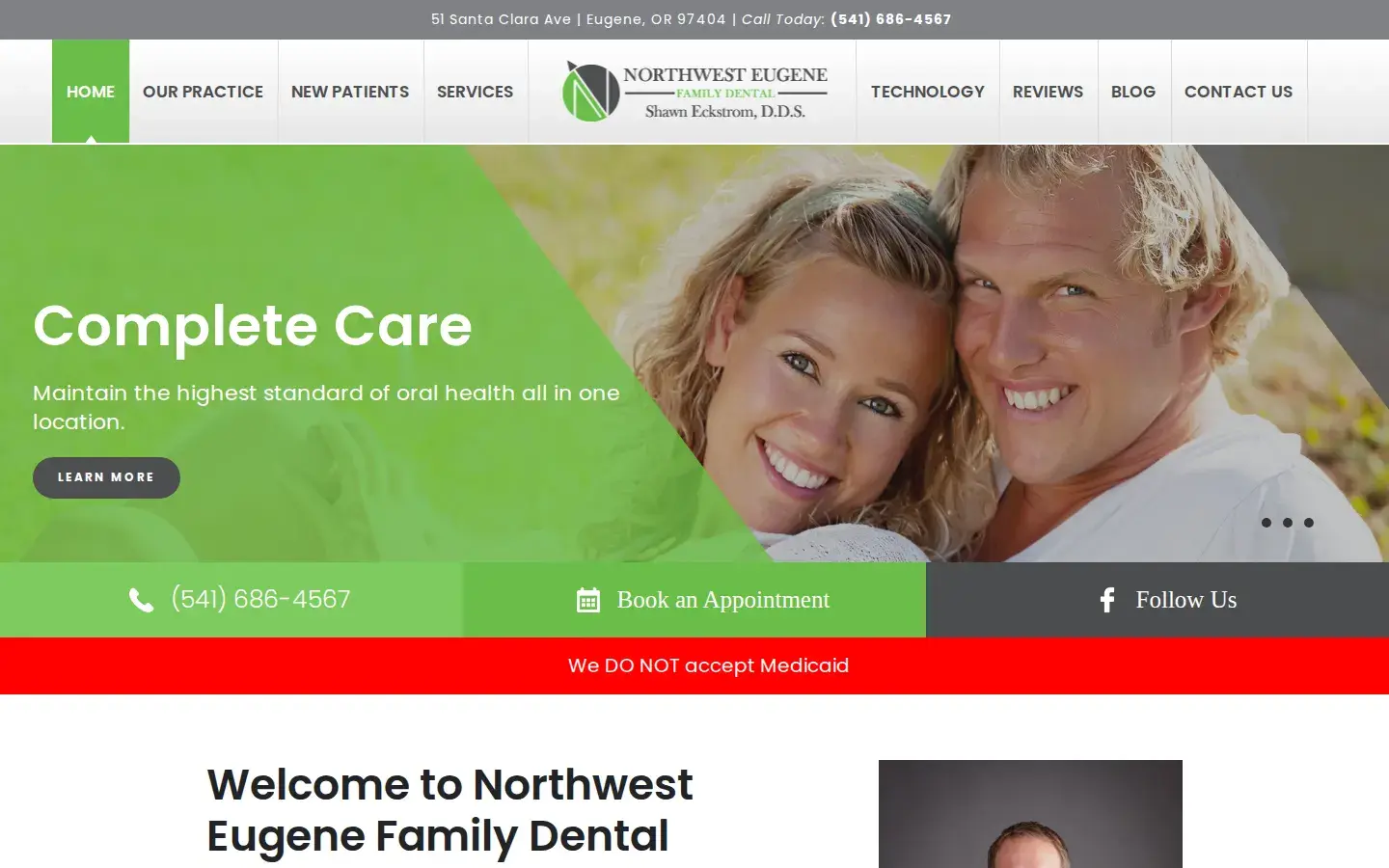Homepage preview of Northwest Eugene Family Dental – Shawn Eckstrom DDS