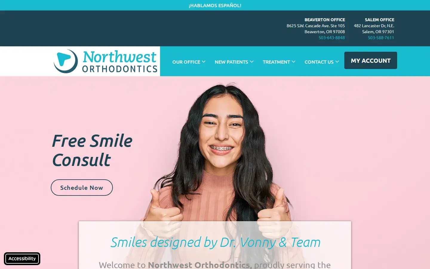 Homepage preview of Northwest Orthodontics