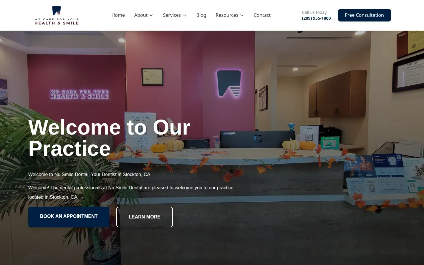 Homepage preview of NuSmile Dental