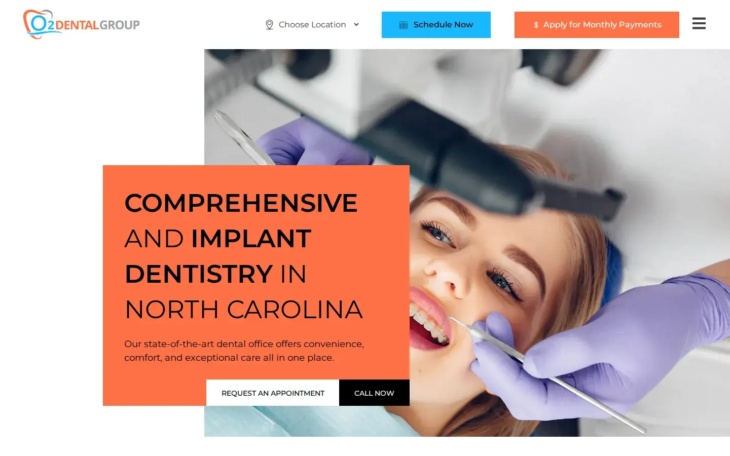 Homepage preview of O2 Dental Group of Fayetteville