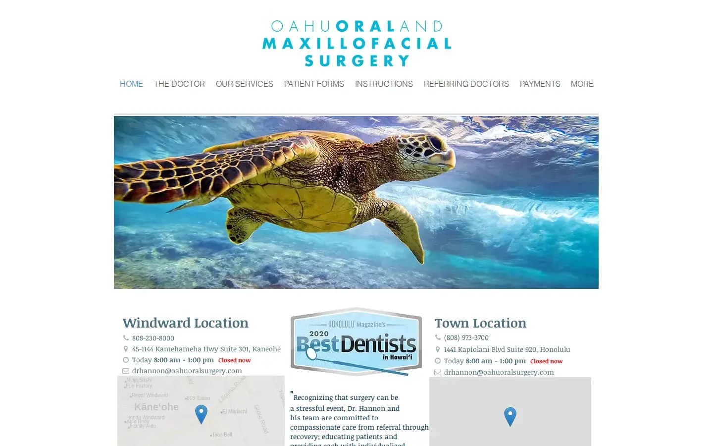 Homepage preview of Oahu Oral and Maxillofacial Surgery, Jeremy Hannon DMD