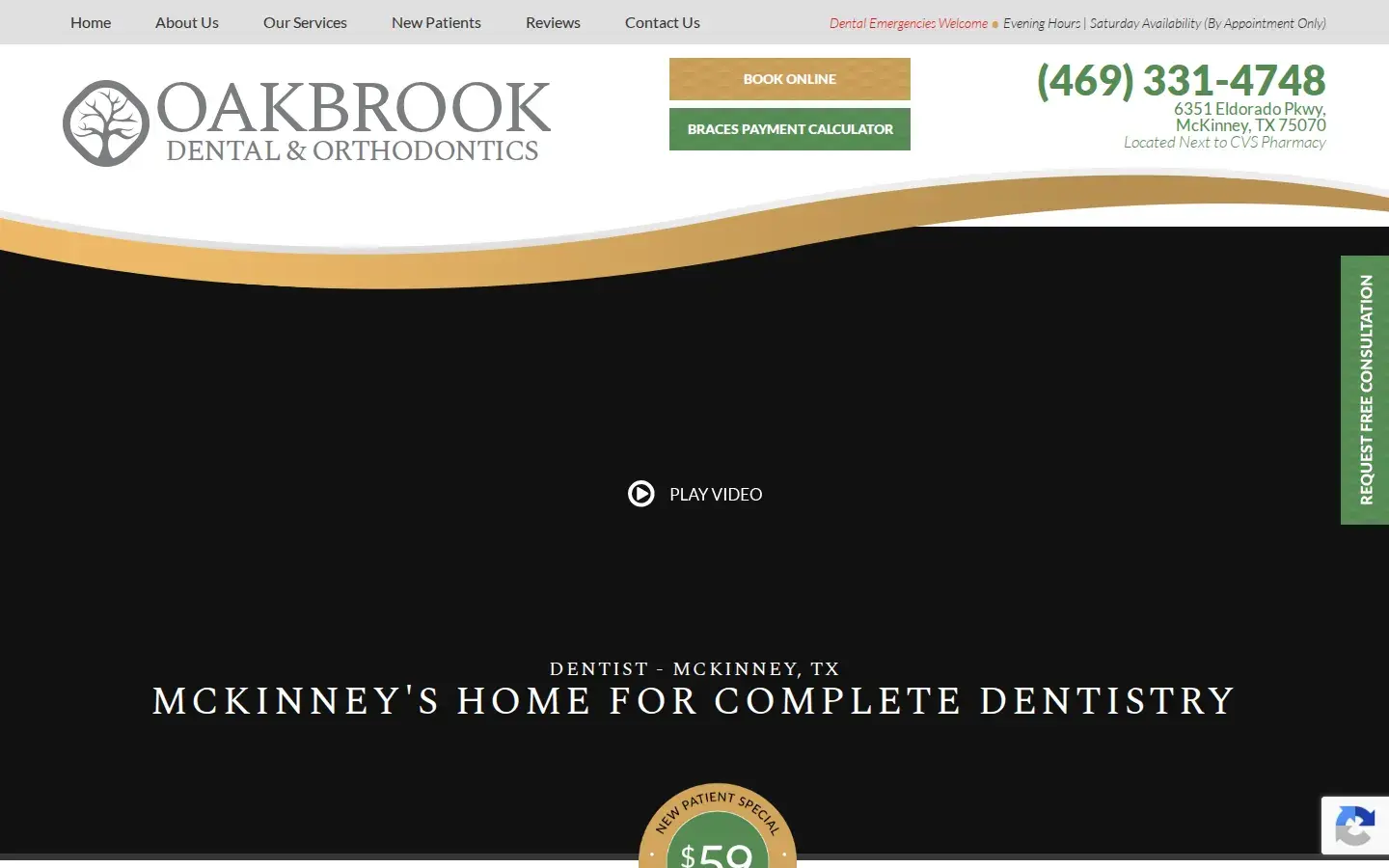 Homepage preview of OakBrook Dental and Orthodontics