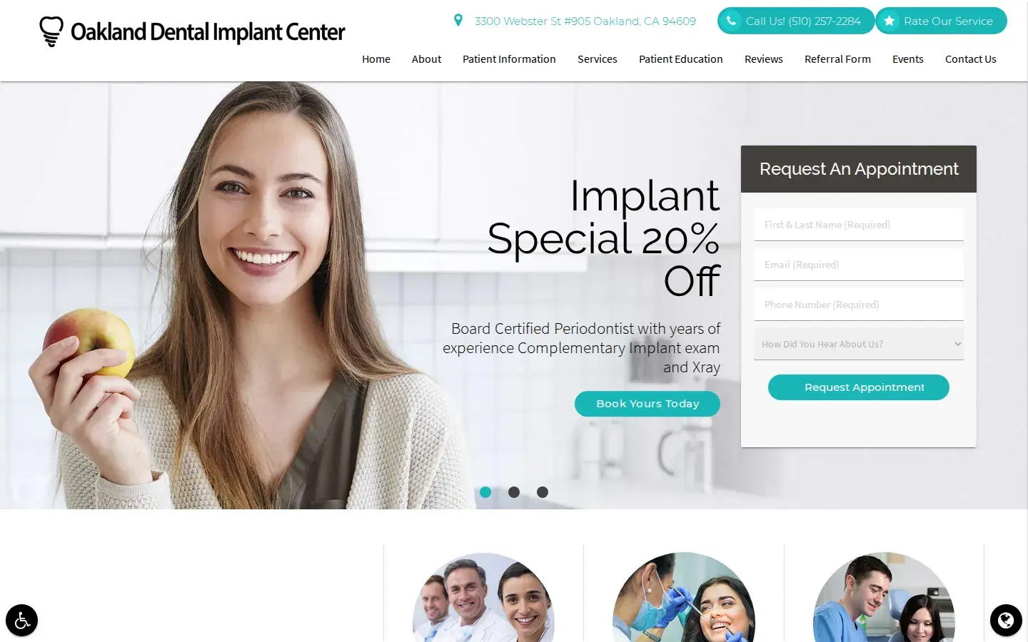Homepage preview of Oakland Dental Implant Center