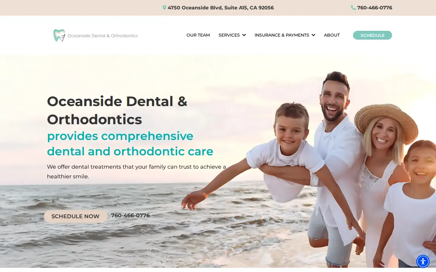 Homepage preview of Oceanside Dental and Orthodontics
