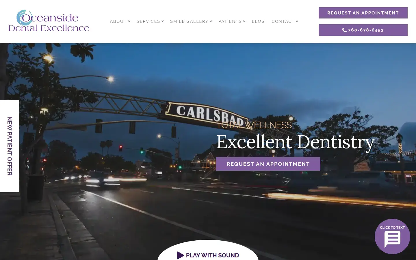 Homepage preview of Oceanside Dental Excellence