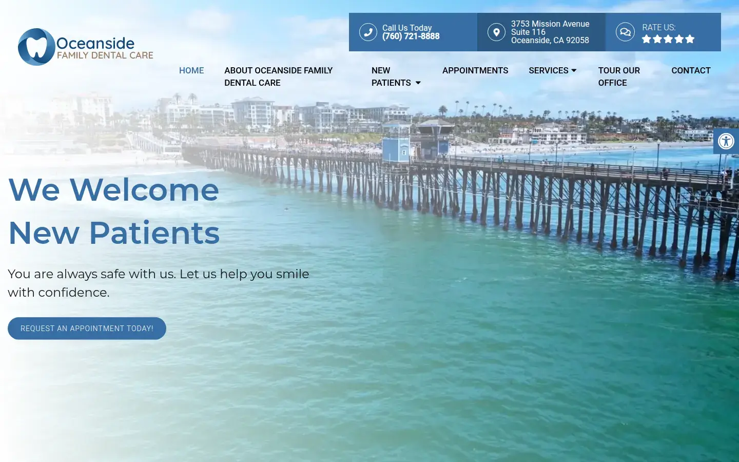 Homepage preview of Oceanside Family Dental Care