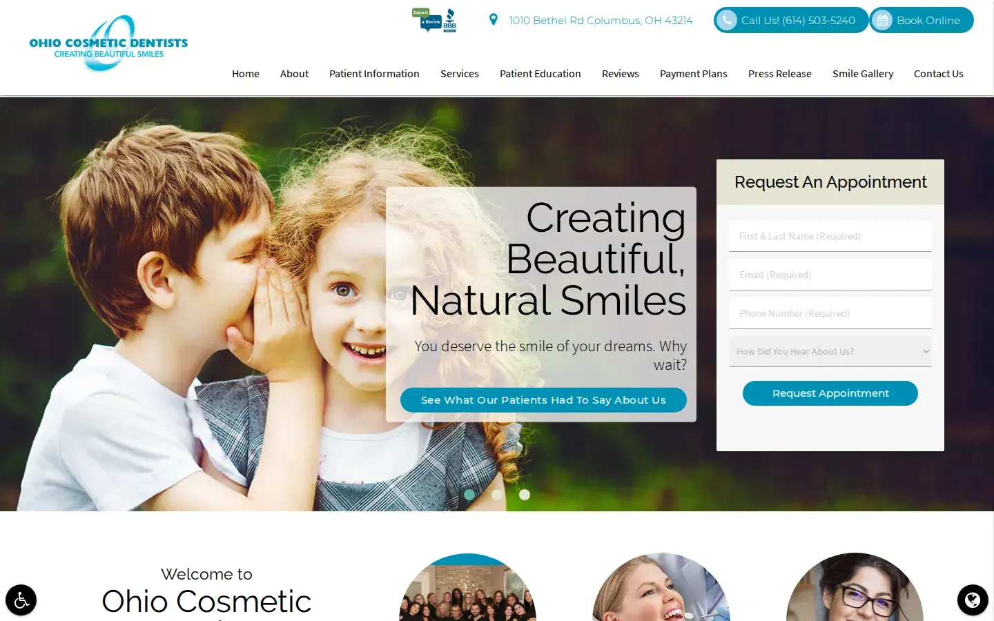 Homepage preview of Ohio Cosmetic Dentists