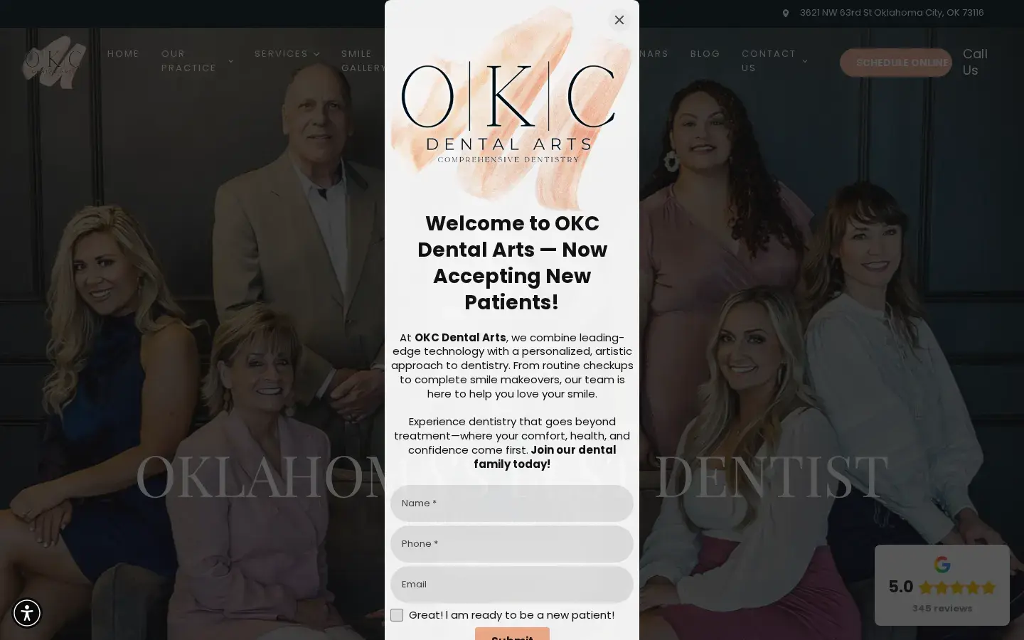 Homepage preview of OKC Dental Arts