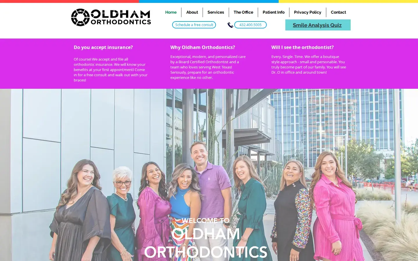 Homepage preview of Oldham Orthodontics