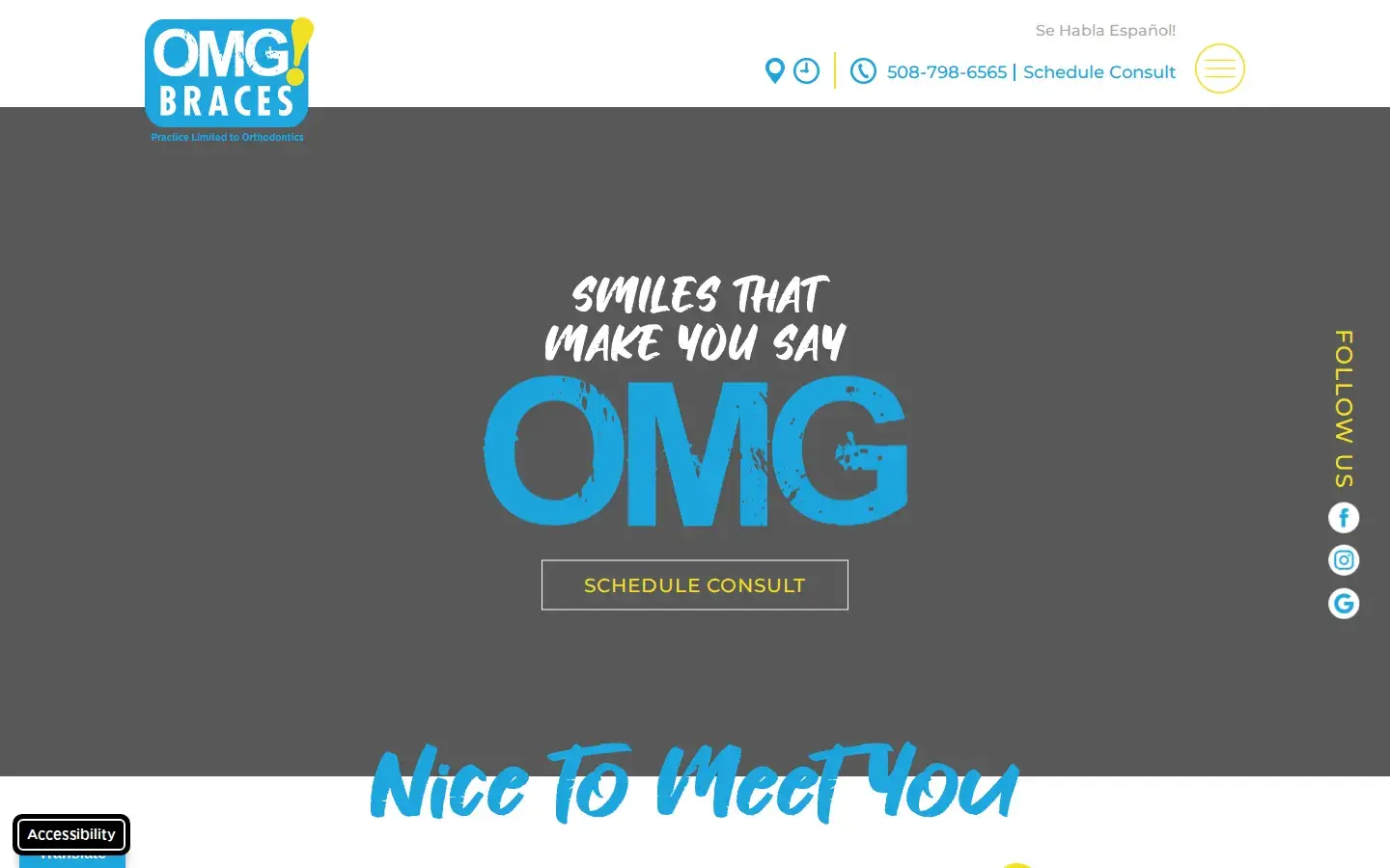 Homepage preview of OMG! Braces