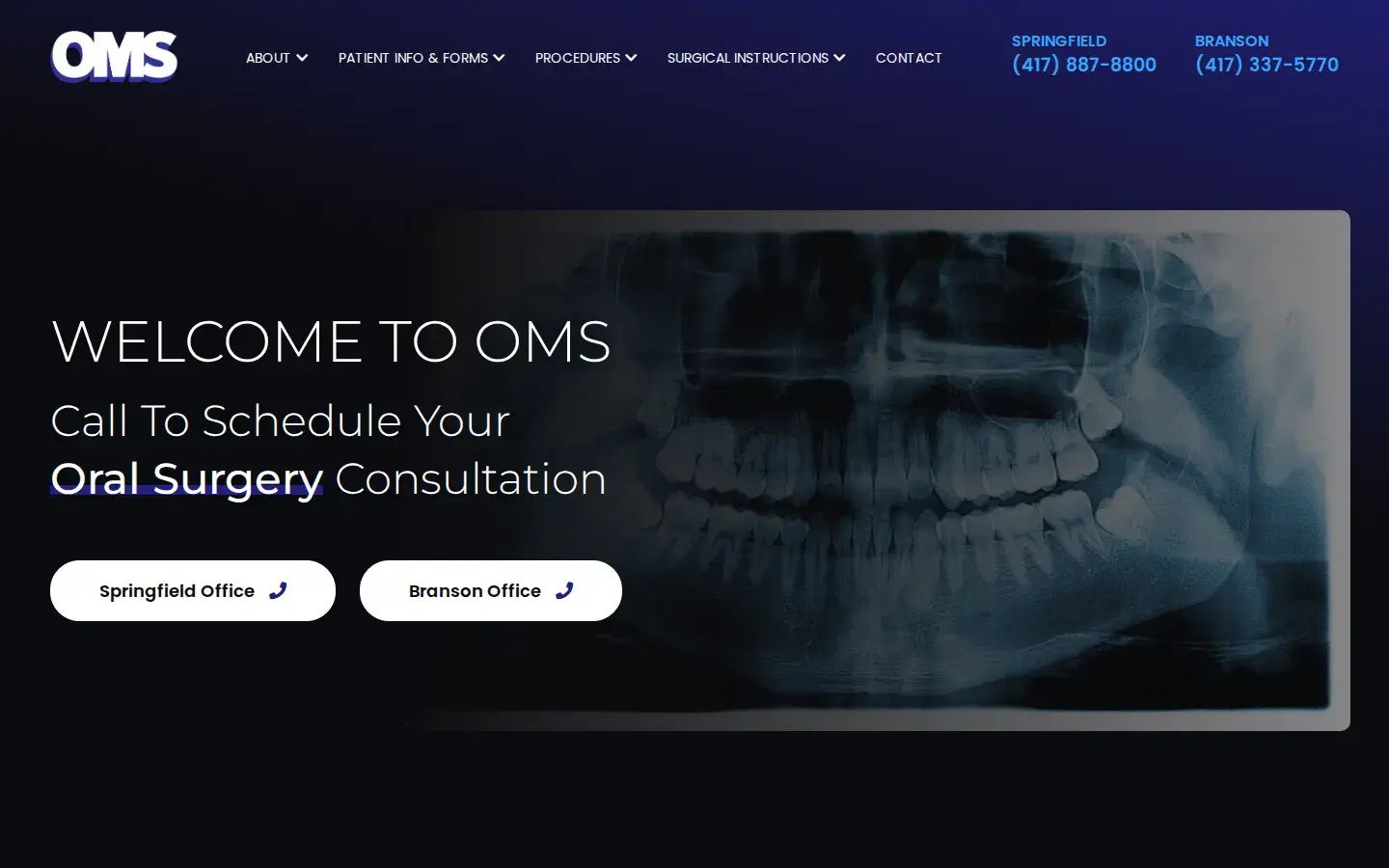 Homepage preview of OMS Oral & Maxillofacial Surgery Group