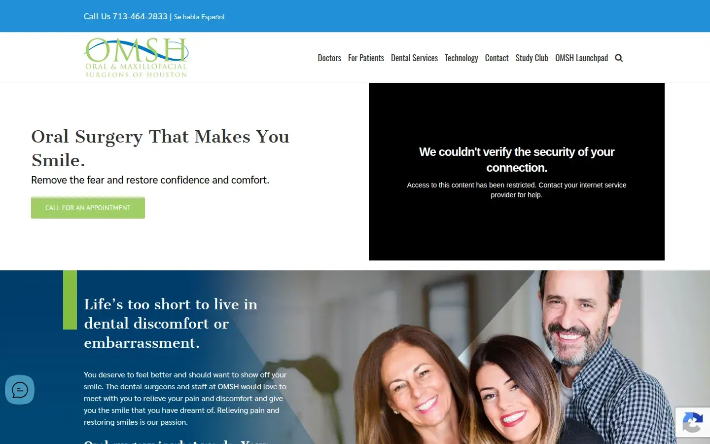 Homepage preview of OMSH – Oral and Maxillofacial Surgeons of Houston
