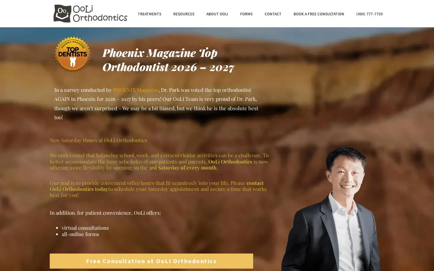 Homepage preview of OoLi Orthodontics