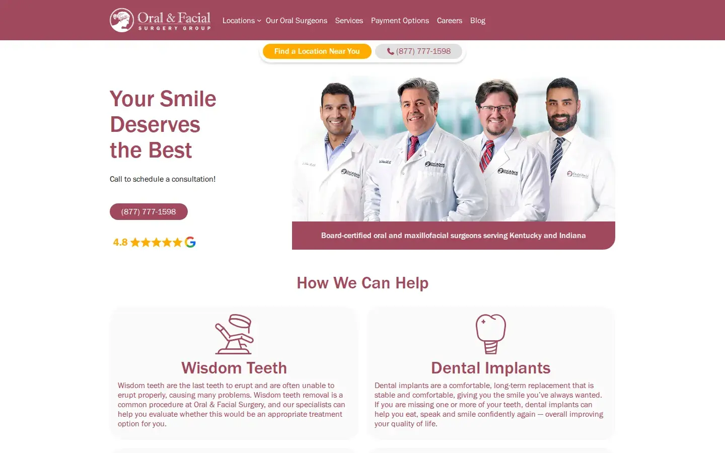 Homepage preview of Oral & Facial Surgery Group