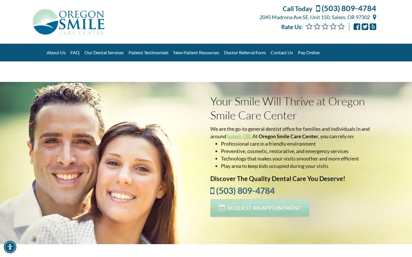 Homepage preview of Oregon Smile Care Center