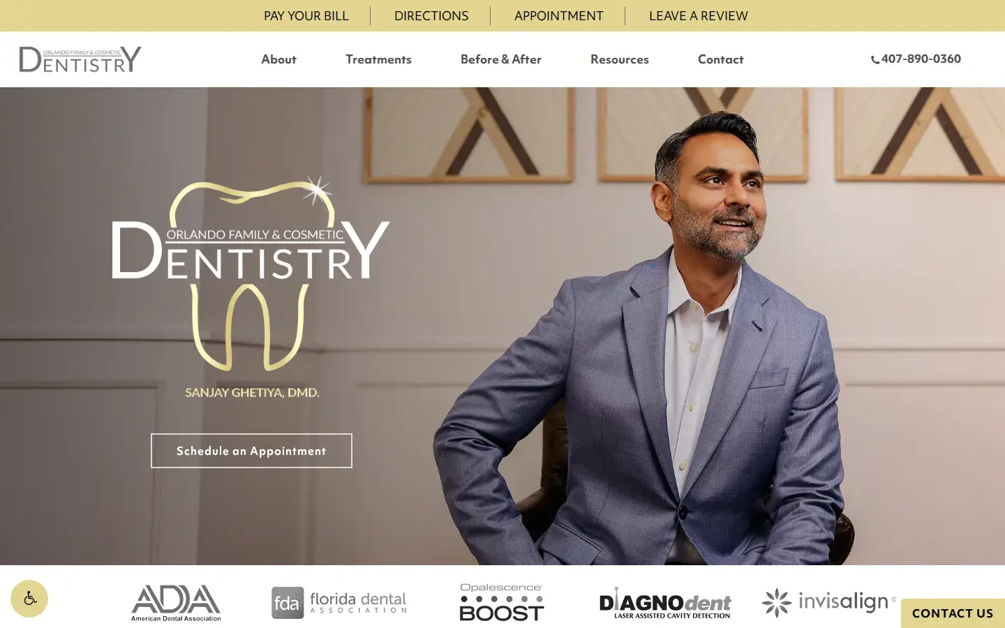 Homepage preview of Orlando Family & Cosmetic Dentistry