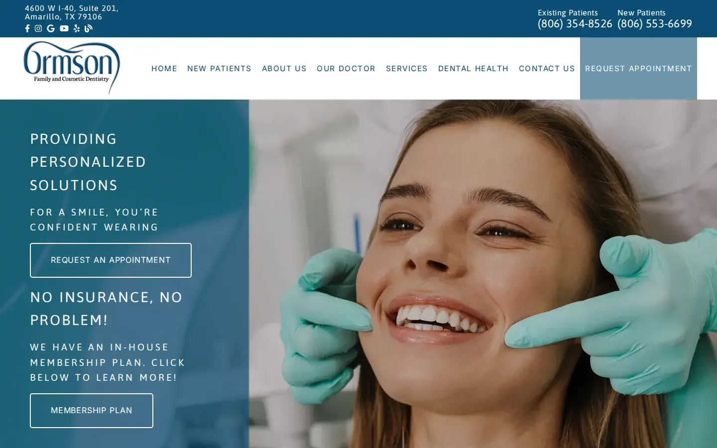 Homepage preview of Ormson Family and Cosmetic Dentistry