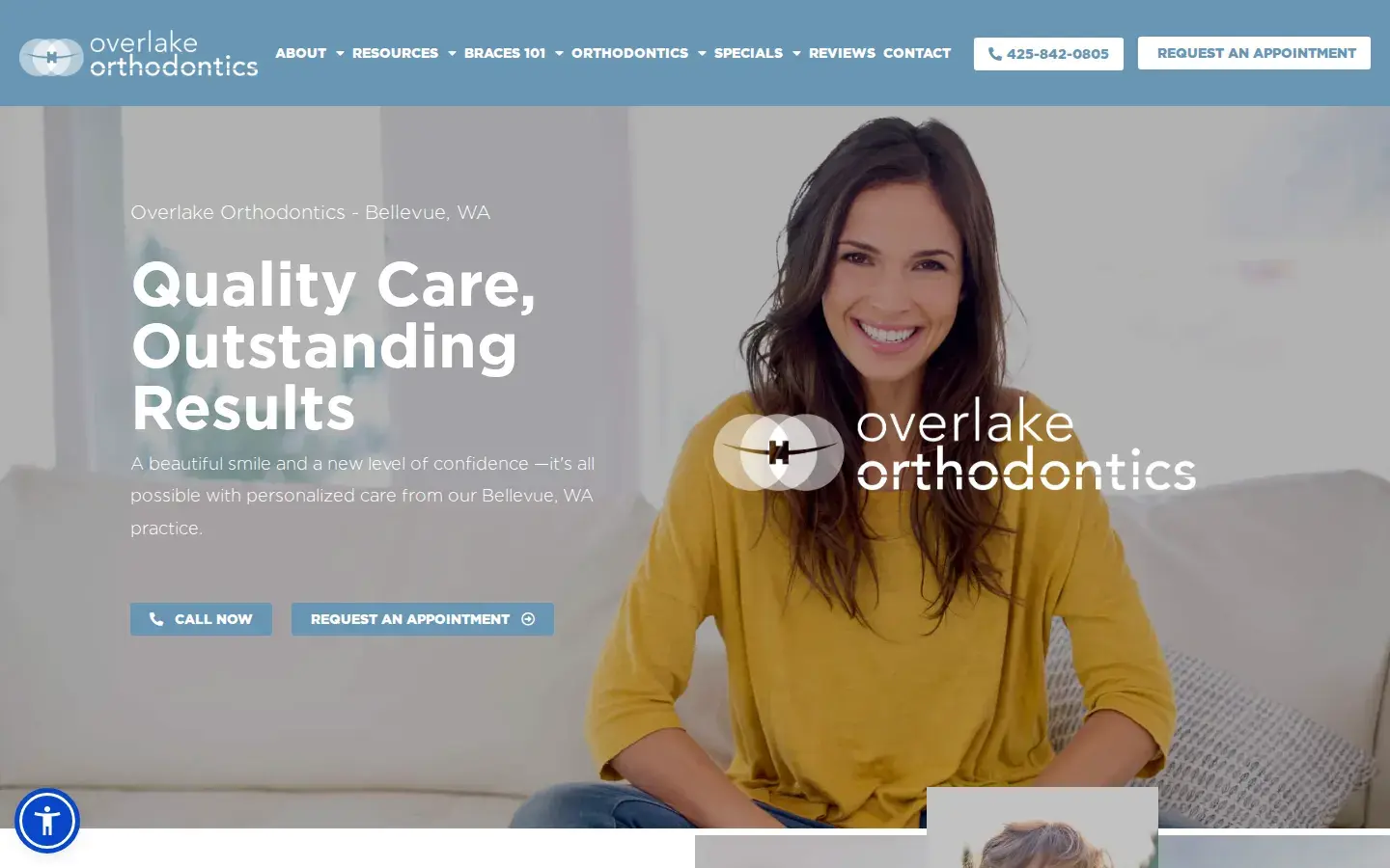 Homepage preview of Overlake Orthodontics