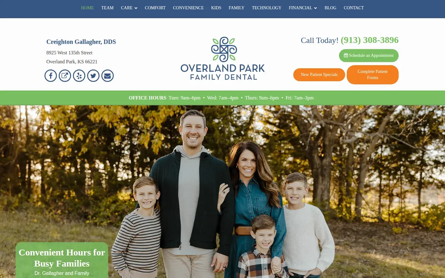 Homepage preview of Overland Park Family Dental