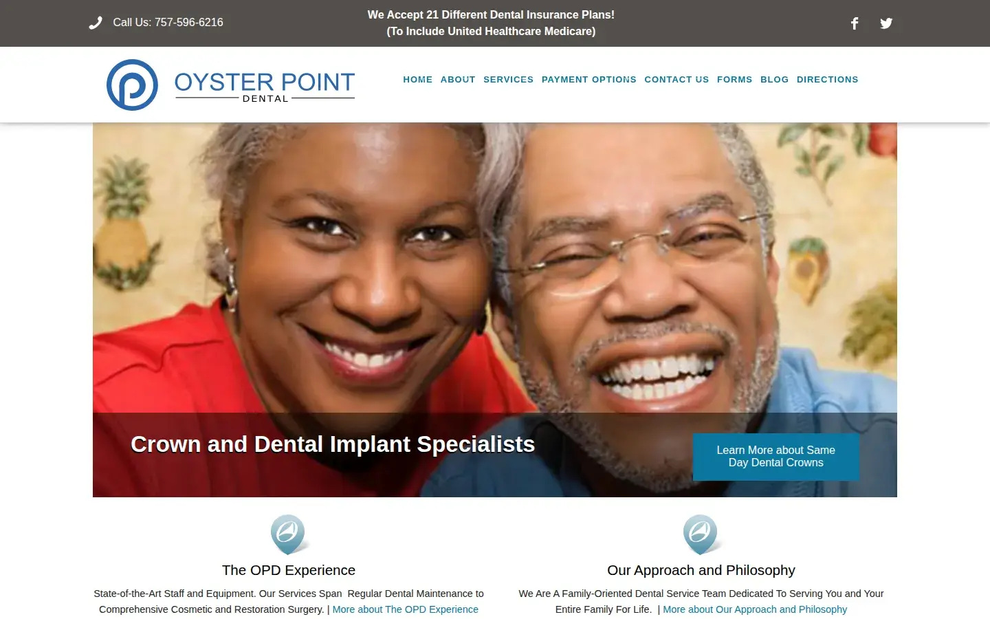 Homepage preview of Oyster Point Dentistry