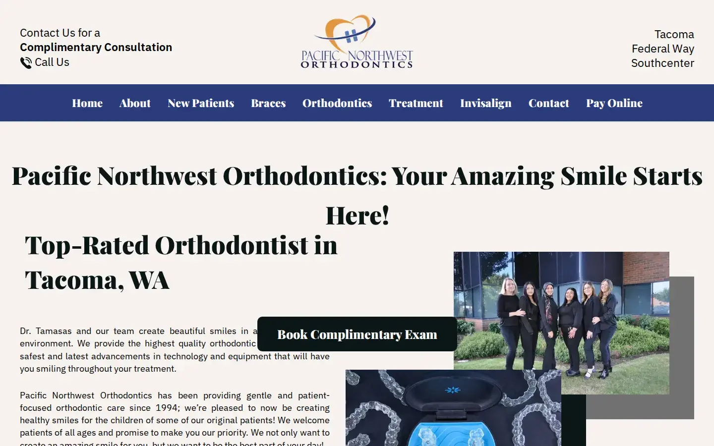 Homepage preview of Pacific Northwest Ortho.