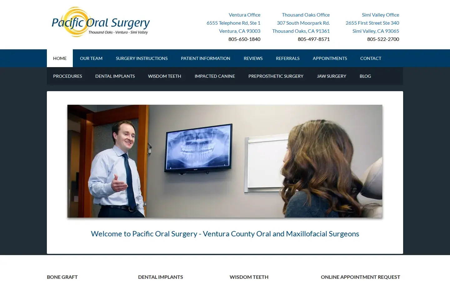 Homepage preview of Pacific Oral Surgery – Dr. Jacobs
