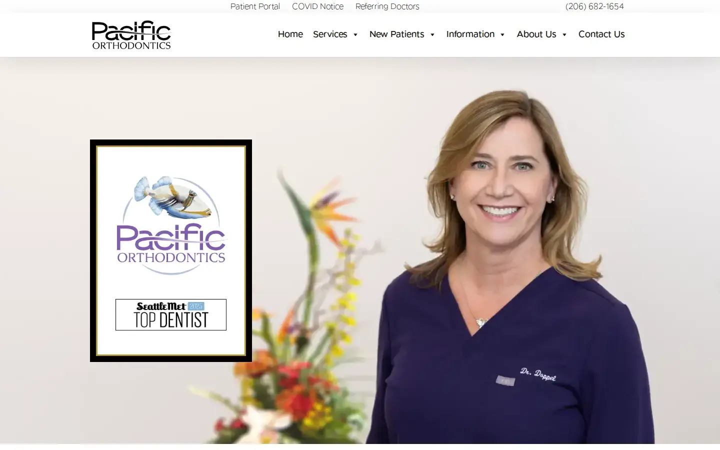 Homepage preview of Pacific Orthodontics – Diane M. Doppel, DDS, MSD, PS