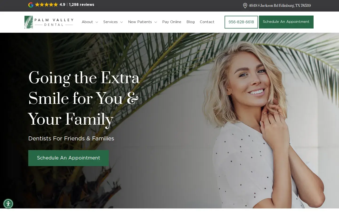 Homepage preview of Palm Valley Dental & Orthodontics