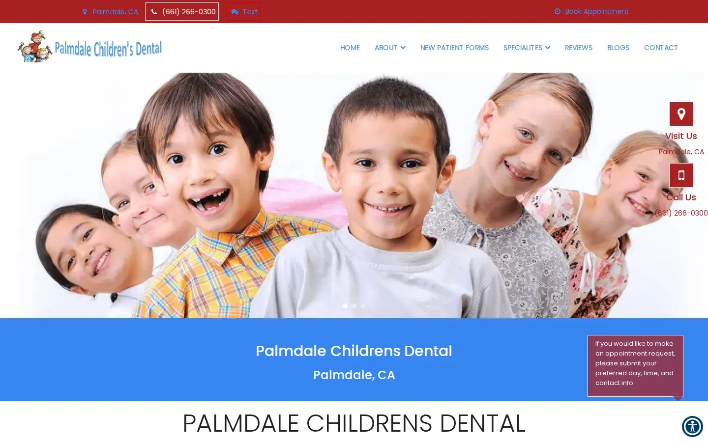 Homepage preview of Palmdale Children’s Dental