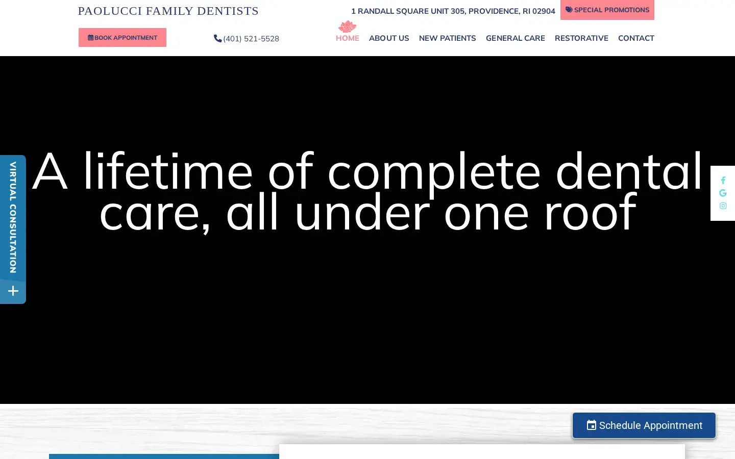 Homepage preview of Paolucci Family Dentists