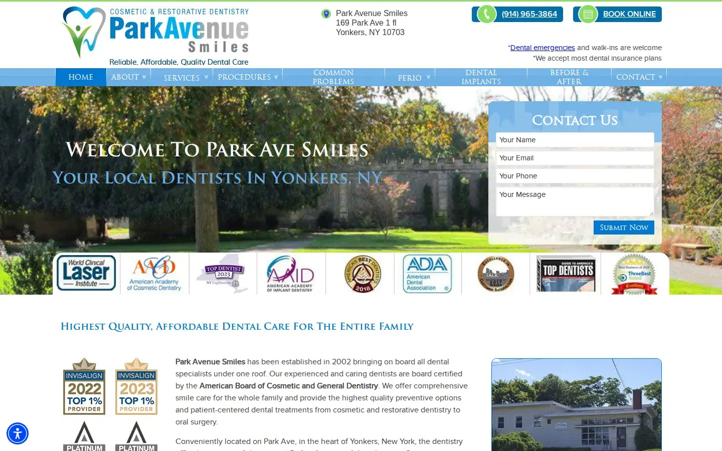 Homepage preview of Park Avenue Smiles