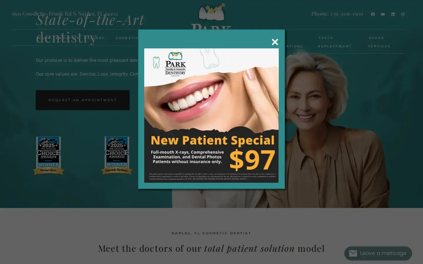 Homepage preview of Park Family and Cosmetic Dentistry